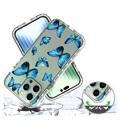 Hybrydowe Etui z Serii Sweet Armor do iPhone 14 Pro Max - Błękitny motyl