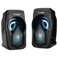 Głośniki Komputerowe Stereo T-Wolf S11 z Oświetleniem RGB - Czarne