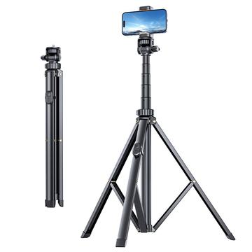 Przenośny statyw i kijek do selfie T01 - 1.8m - czarny