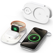 Składana podróżna ładowarka bezprzewodowa T5 3 w 1 15W - biała