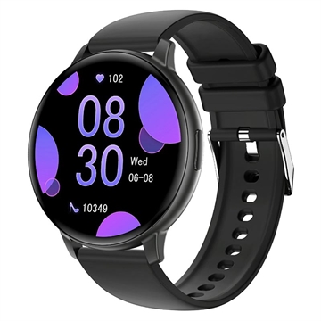 Smartwatch T6 Fitness z funkcją połączeń przez Bluetooth i pomiarem tętna - 1.38" - czarny