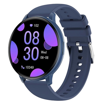 Smartwatch T6 Fitness z funkcją połączeń przez Bluetooth i pomiarem tętna - 1.38" - niebieski