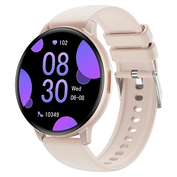 Smartwatch T6 Fitness z funkcją połączeń przez Bluetooth i pomiarem tętna - 1.38" - różowy