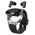 Smartwatch T97 2 w 1 z wbudowanymi słuchawkami TWS - srebrny