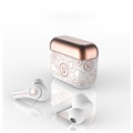 Słuchawki TWS TS-100 Graffiti z Bluetooth 5.0 - Biel / Różowe Złoto