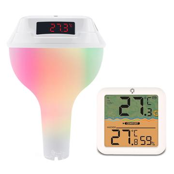 TS-PL04 Solar Bezprzewodowy termometr basenowy RGB z odbiornikiem wewnętrznym