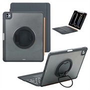 iPad Air 13 2024/2025/iPad Pro 12.9 2018/2020/2021/2022 TU3609 Etui z podświetlaną klawiaturą magnetyczną i podstawką obrotową 360 - czarne
