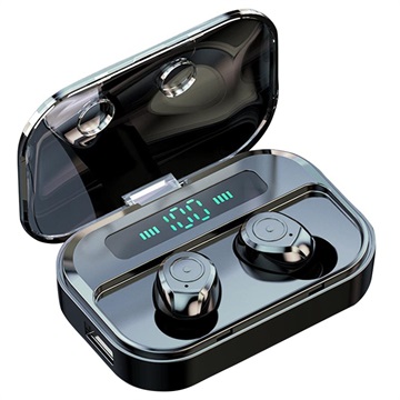 Słuchawki TWS M7S z Etui Ładującym LED - IPX7, Bluetooth 5.0 - Czarne