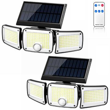 TY10305 Solarna lampa ścienna z 3 głowicami - 280 LED - 2 szt.