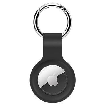 Puro Icon Apple AirTag Silikonowe Etui z Brelokiem - Czarne