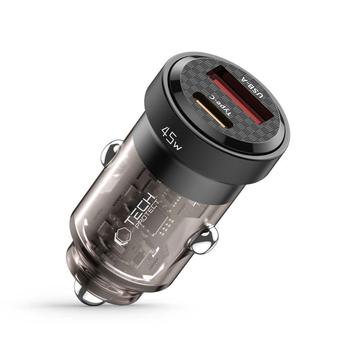 Dwuportowa ładowarka samochodowa Tech-Protect CC45W - 45W, USB-C, USB-A - czarna