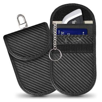 Tech-Protect KLR100  RFID Blokujące etui na kluczyk samochodowy z uchwytem na kartę - włókno węglowe - czarny