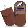 Etui na klucze samochodowe z blokadą RFID Tech-Protect KLR100 z uchwytem na kartę - Espresso