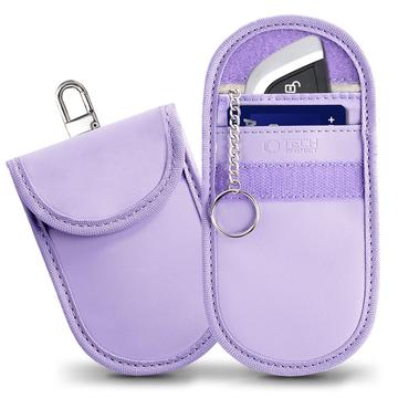 Tech-Protect KLR100 Etui na kluczyk samochodowy z blokadą RFID i uchwytem na kartę - Lawenda