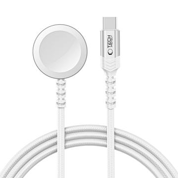 Ładowarka magnetyczna Tech-Protect MC01 UltraBoost do zegarka Apple Watch z kablem Type-C o długości 120cm - biała