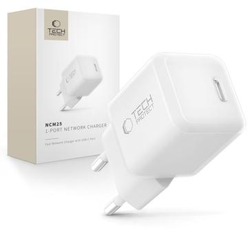 Ładowarka USB-C Tech-Protect NCM25 25W - Power Delivery - biała