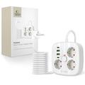 Listwa zasilająca Tech-Protect PCS3X4 - 3 gniazda AC, 2 porty USB-A i 2 porty USB-C, kabel 2m - biała
