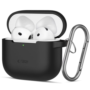 Etui na haczyk silikonowy AirPods 4 Tech-Protect - Czarny