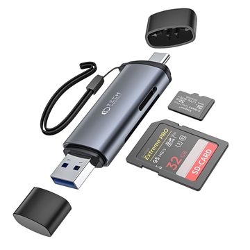 Czytnik kart SD i MicroSD Tech-Protect UltraBoost USB-A/USB-C - Szary