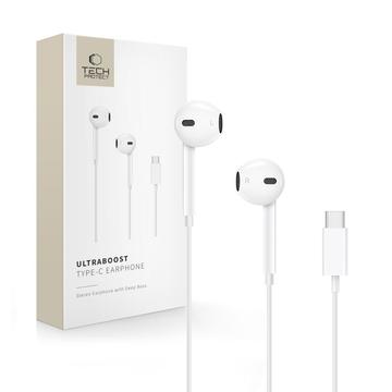 Słuchawki douszne Tech-Protect UltraBoost USB-C - białe