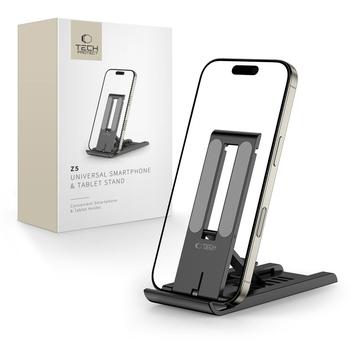 Składany aluminiowy uchwyt Tech-Protect Z5 do smartfonów, tabletów i czytników elektronicznych - 4" - 8.3" - czarny