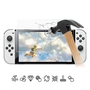 Nintendo Switch OLED Szkło Hartowane - Case Friendly - Przezroczyste