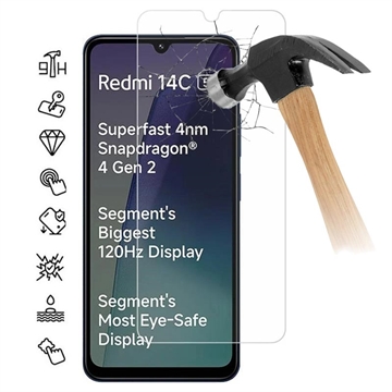Xiaomi Redmi 14C 5G Szkło Hartowane Ochronne na Ekran - Case Friendly - Przezroczyste