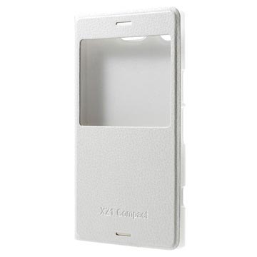 Zamykane Etui z Okienkiem do Sony Xperia XZ1 Compact - Biel