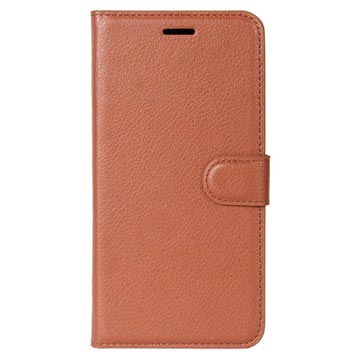 Huawei Honor 9 Fakturowane Etui Portfel - Brązowe