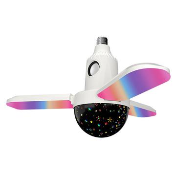 Składana lampa sufitowa LED z trzema listkami i głośnikiem Bluetooth - Gwieździste niebo