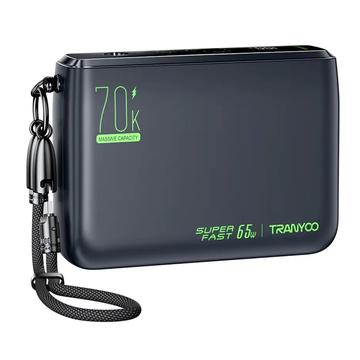 Tranyoo T-L7 70000mAh Power Bank - 65W PD, 2x USB-A, 2x USB-C - Czarny