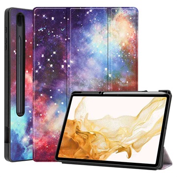 Samsung Galaxy Tab S7+/S8+ Etui Folio z Serii Tri-Fold - Czarne