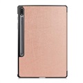 Samsung Galaxy Tab S7+/S8+ Etui Folio z Serii Tri-Fold - Różowe Złoto
