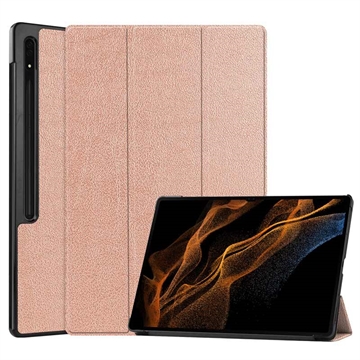 Samsung Galaxy Tab S9 Ultra Inteligentne Etui Folio z Serii Tri-Fold - Różowe Złoto