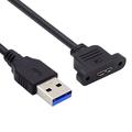 U3-083-AM 50-centymetrowy konwerter USB 3.0 typu A męskiego na Micro 3.0 typu B żeńskiego, przedłużacz 5 Gb/s z mocowaniem śrubowym