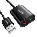 UGREEN 30724 Adapter audio USB Zewnętrzna karta dźwiękowa stereo z gniazdem słuchawkowym 3,5 mm i mikrofonem dla systemu Windows Mac Linux PC Laptop PS5