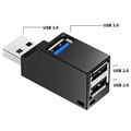 Hub USB 3.0 1x3 - 1x USB 3.0, 2x USB 2.0 - Czarny