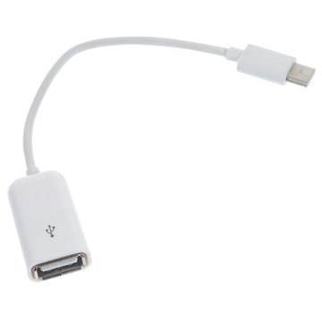 Adapter Kablowy OTG USB 3.1 Typu C / USB 2.0 - 15cm - Biel