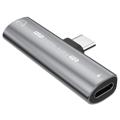 Adapter Audio Hat Prince HC-13 USB-C / 3.5mm & Type-C - Biały