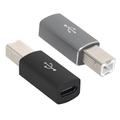 Adapter USB-C żeński na USB typu B męski do drukarki, skanera - zestaw 2 sztuki - czarny i szary