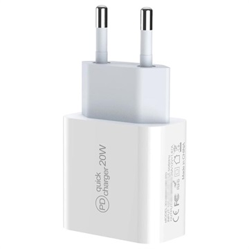 Ładowarka Ścienna USB-C Power Deliver - 20W - Biała