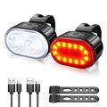 Zestaw lamp rowerowych ładowanych przez USB IPX4 Jasny przedni reflektor i tylne oświetlenie rowerowe LED Akcesoria do nocnej jazdy na rowerze
