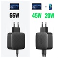 Szybka Ładowarka Ścienna Ugreen CD216 - 2x USB-C PD, QC4.0 - 66W