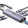 Ugreen CM512 Hub USB-C 7 w 1 - 3x USB-A, 1x USB-C, 1x HDMI, 1x RJ45 - Szary