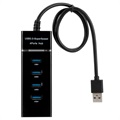 Uniwersalny 4-portowy Hub SuperSpeed USB 3.0 - Czarny