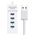 Uniwersalny 4-portowy Hub SuperSpeed USB 3.0 - Biały