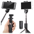 Uniwersalny selfie stick Bluetooth ze statywem 3-w-1 - czarny