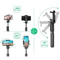 Uniwersalny selfie stick Bluetooth ze statywem 3-w-1 - czarny