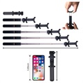 Uniwersalny selfie stick Bluetooth ze statywem 3-w-1 - czarny