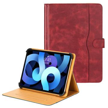 Uniwersalne dwukolorowe skórzane etui na tablet - 11"-12.4" - czerwone